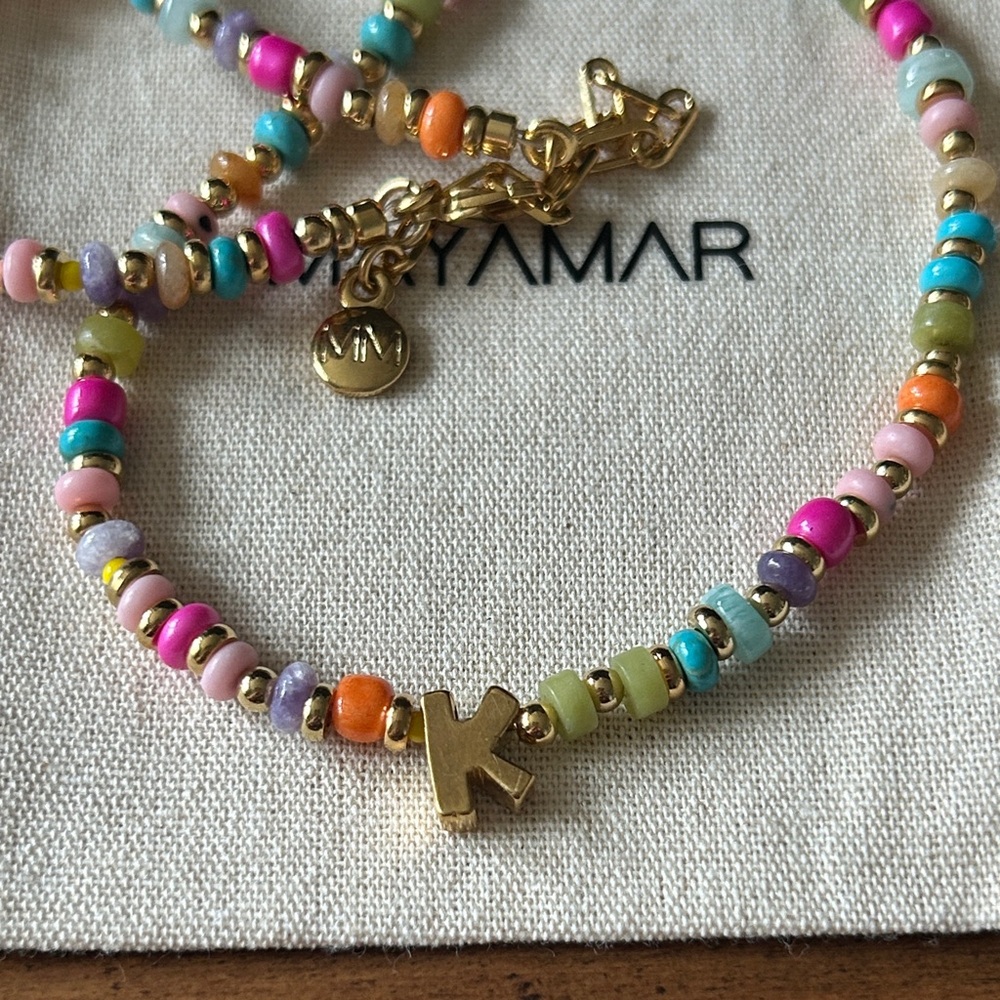 Mayamar Multicolor Beaded gold K Necklace - Picture 3 of 4
